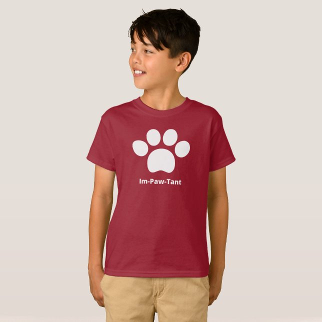 Camiseta Im-Paw-Tant Kid's Basic (Anverso completo)
