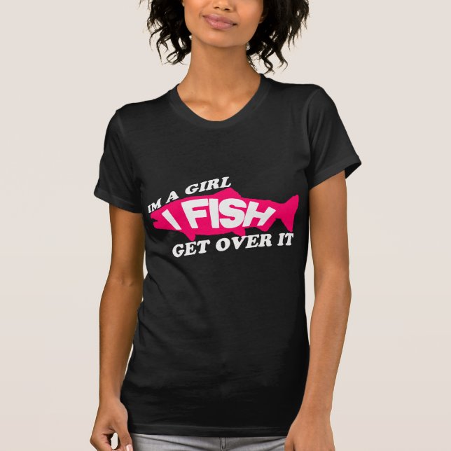 Camiseta im que un pescado del chica i consigue sobre él (Anverso)