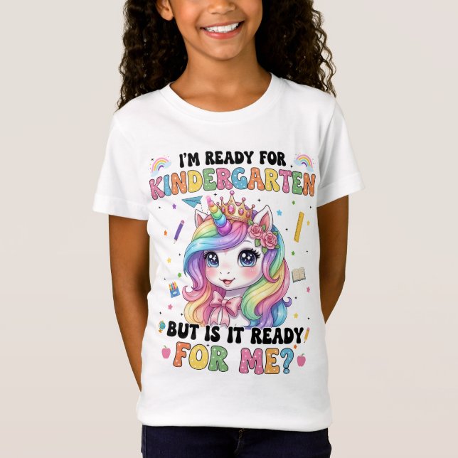 Camiseta Im Ready For Kindergarten Cute Unicorn First Day (Anverso)
