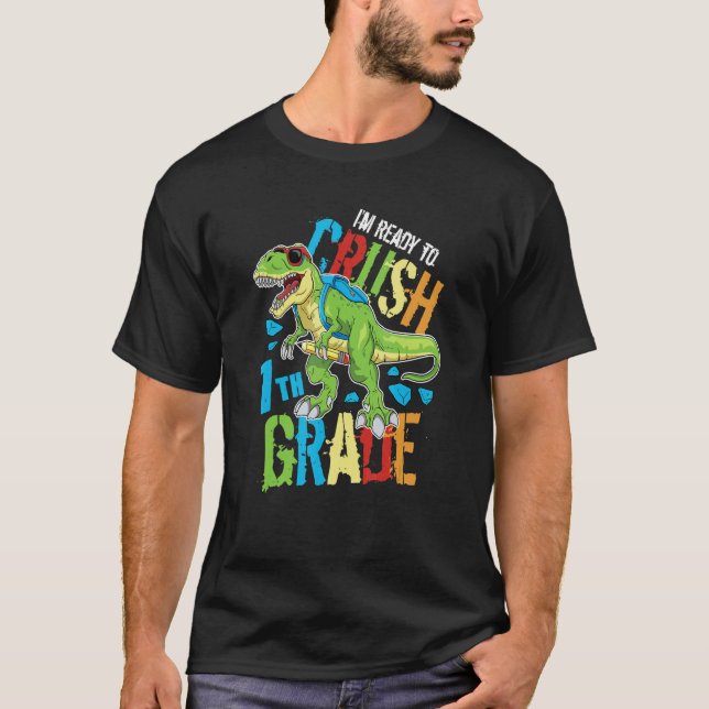 Camiseta I'm Ready To Crush 7th Grade Dinosaur Rex Back To  (Anverso)