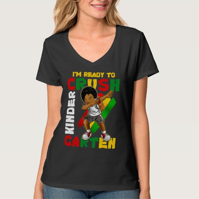 Camiseta I'm Ready To Crush Kindergarten Dabbing African Am (Anverso)