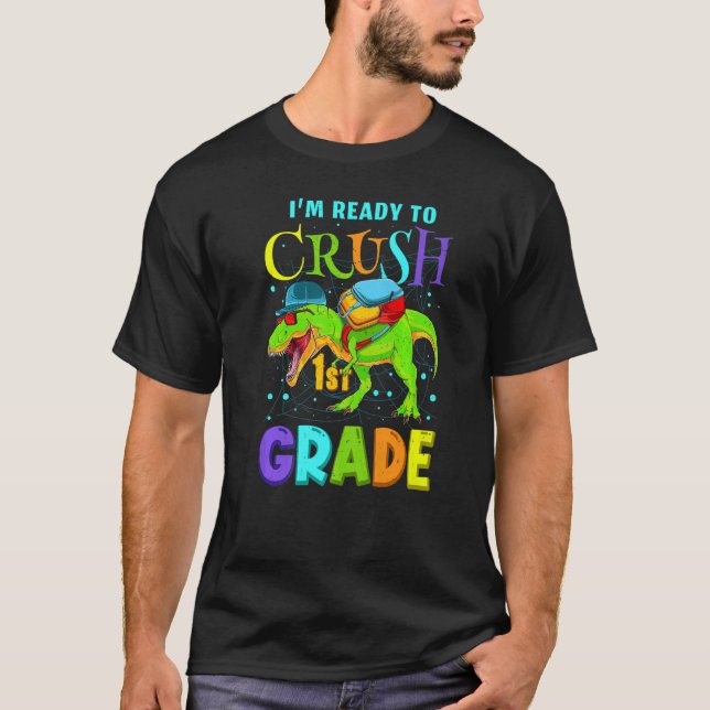 Camiseta Im Ready to Crush Kindergarten  Dinosaur Back to S (Anverso)