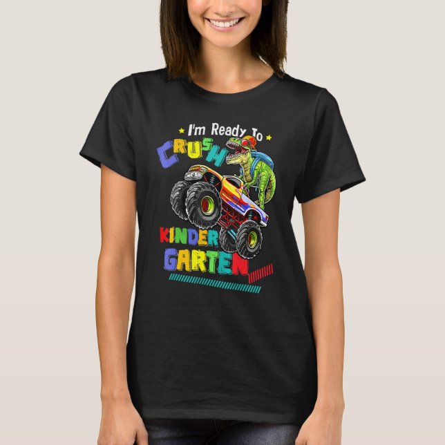 Camiseta I'm Ready To Crush Kindergarten Dinosaur Back To S (Anverso)