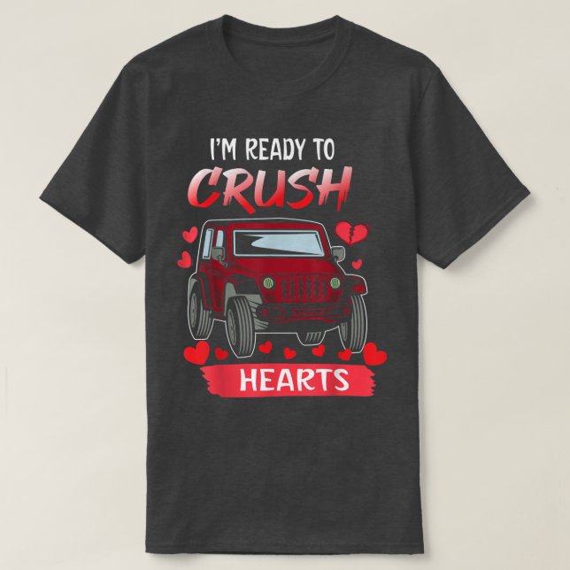 Camiseta I'm Ready to Crush Monster Red Truck Gothic Valent (Diseño del anverso)