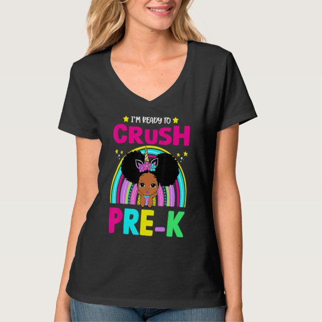 Camiseta I'm Ready To Crush Pre K Black Girl Back To School (Anverso)