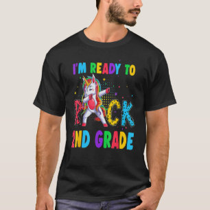 Camiseta I'm Ready To Rock 2nd Grade Dabbing Unicorn Back T