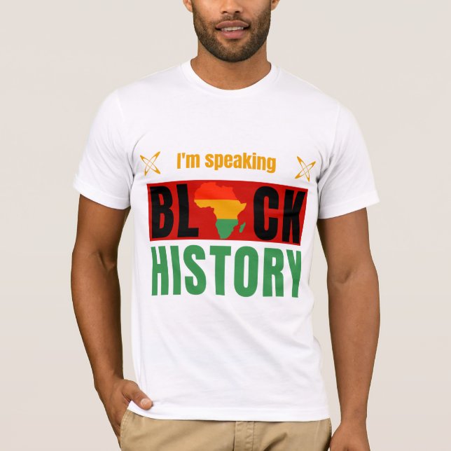 Camiseta I'm Speaking Black History Month Pan-African Map  (Anverso)