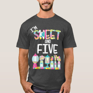 Camiseta Im Sweet and Five Candy Theme Birthday Lollipops G