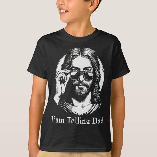 Camiseta I'm Telling Dad Jesus Sungles Faith Humor  (Anverso)