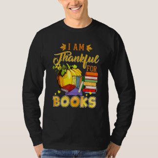 Camiseta I'm Thankful For Books Lover Reading Pumpkin Thank