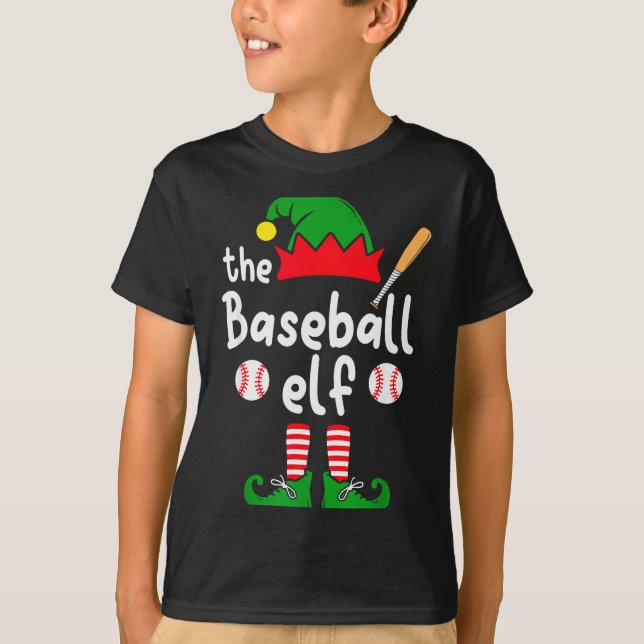 Camiseta I'm The Baseball Elf Christmas Family Matching Paj (Anverso)
