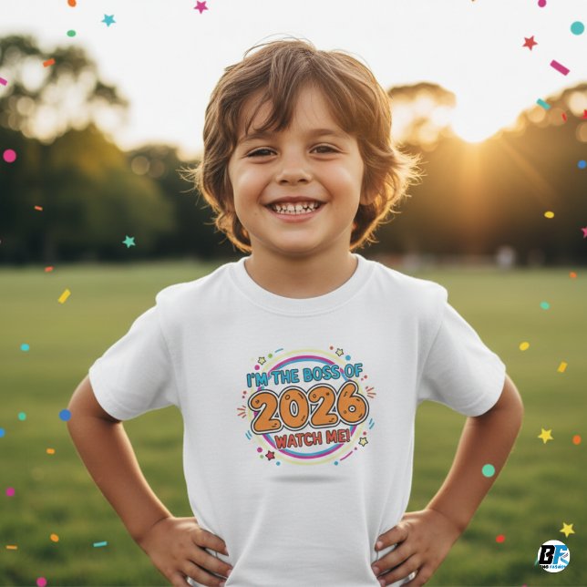 Camiseta I'm The Boss of 2026 Kids Confident New Year Tee (Subido por el creador)