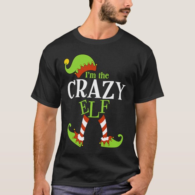 Camiseta I'm The CRAZY Elf Family Group Matching PJ Christm (Anverso)