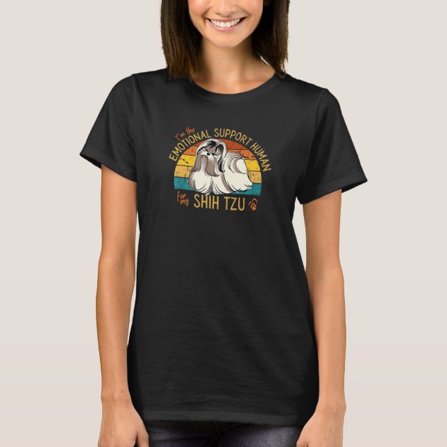 Camiseta I'm the Emotional Support Human for my Shih Tzu Pr (Anverso)