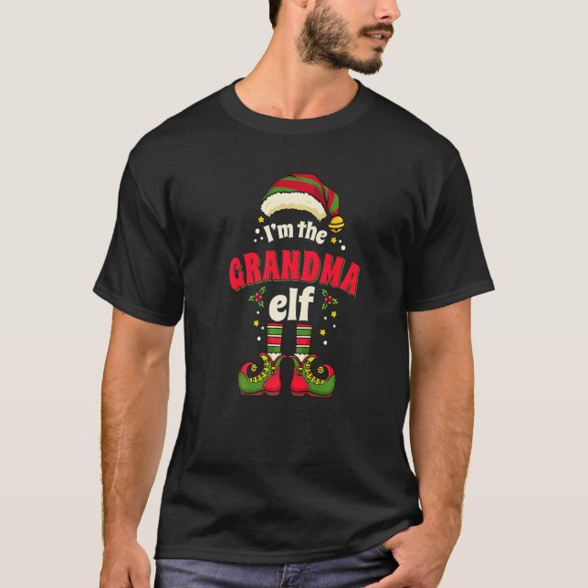 Camiseta I'm The Grandma Elf  Matching Family Christmas Paj (Anverso)