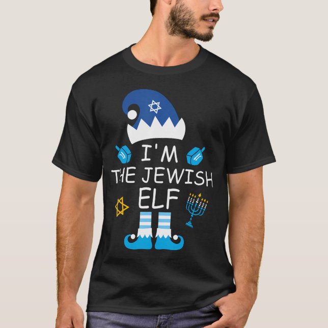 Camiseta Im The Jewish Elf Funny Hanukkah 	 Chanukah Festiv (Anverso)