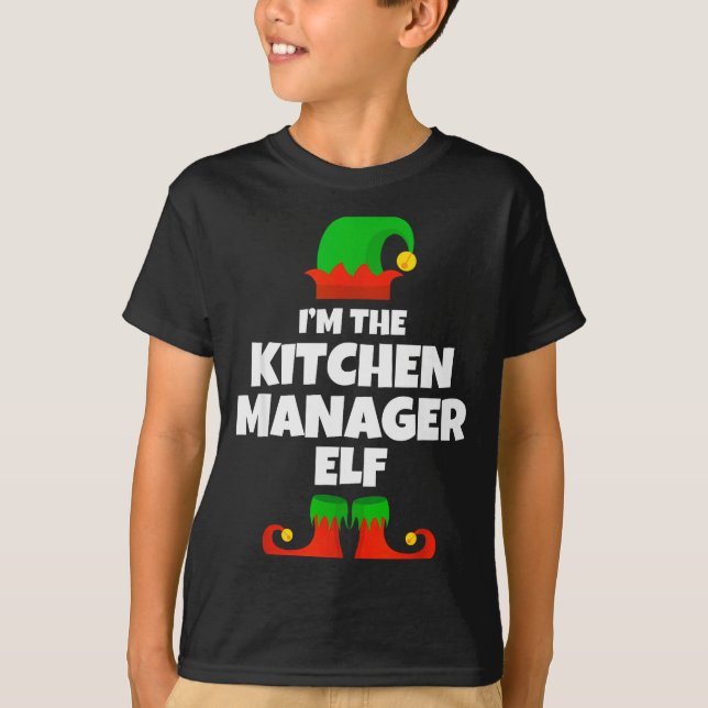 Camiseta I'm The Kitchen Manager Elf Family Pajama Christma (Anverso)