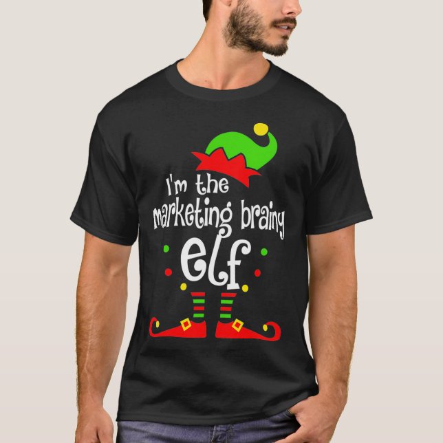 Camiseta Im The Marketing Brainy Elf Xmas Family Friend Chr (Anverso)