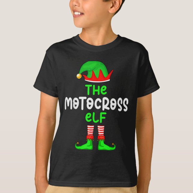Camiseta I'm The Motocross Elf Dirt Bike Christmas Matching (Anverso)