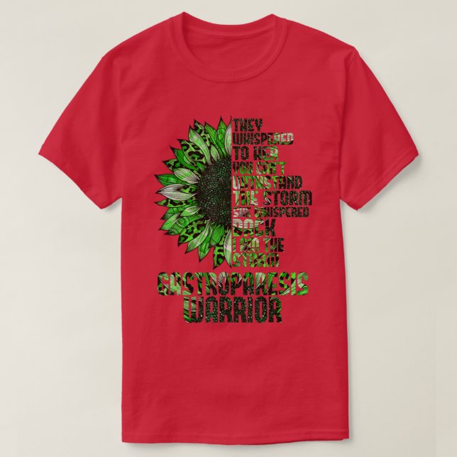 Camiseta Im The Storm Sunflower Green Gastroparesis Warrior (Diseño del anverso)