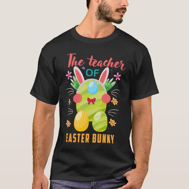 Camiseta I'm The Teacher Bunny Easter Day Rabbit Family Mat (Anverso)