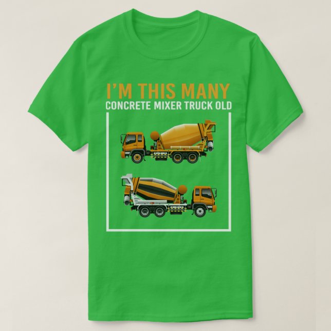 Camiseta Im This Many Concrete Mixer Truck 2nd B de 2 años  (Diseño del anverso)