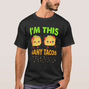 Camiseta I'm This Many Tacos Second Birthday Twosday Cinco 