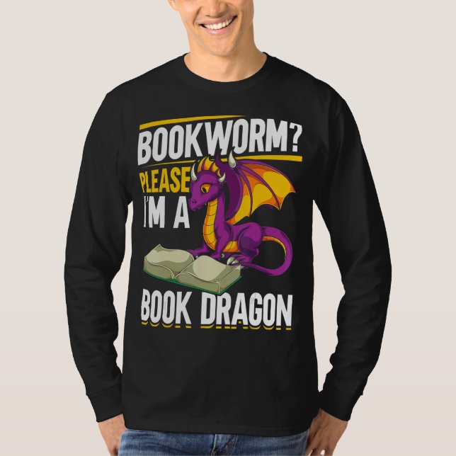 Camiseta Im Un Libro Dragón Leyendo Libro Drago (Anverso)