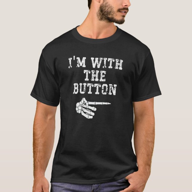 Camiseta I'm with the Button Point Matching Couples Hallowe (Anverso)