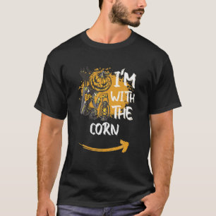 Camiseta I'm With The Corn Lazy Witch Halloween Costume