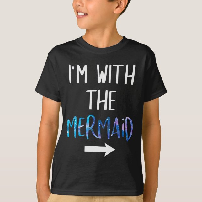 Camiseta I'm With The Mermaid Funny Lazy Mermaid Halloween  (Anverso)