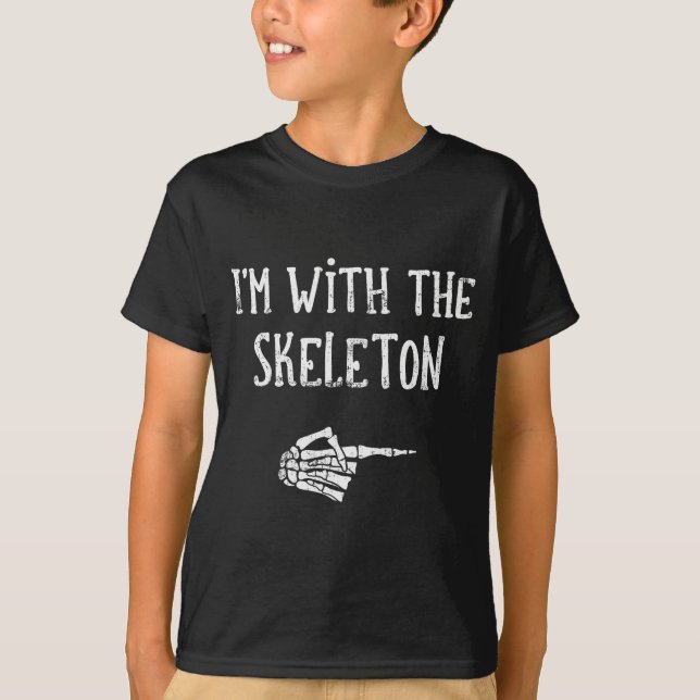 Camiseta I'm With The Skeleton Matching Couple Costume Hall (Anverso)