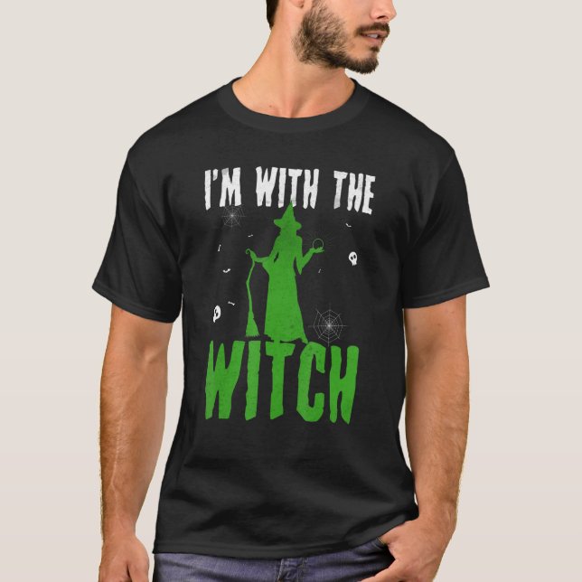 Camiseta I'm With The Witch  Halloween Costume For Men Coup (Anverso)