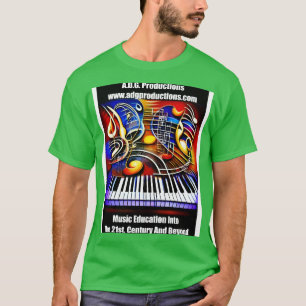 Camiseta Imagen abstracta de símbolos musicales y un teclad