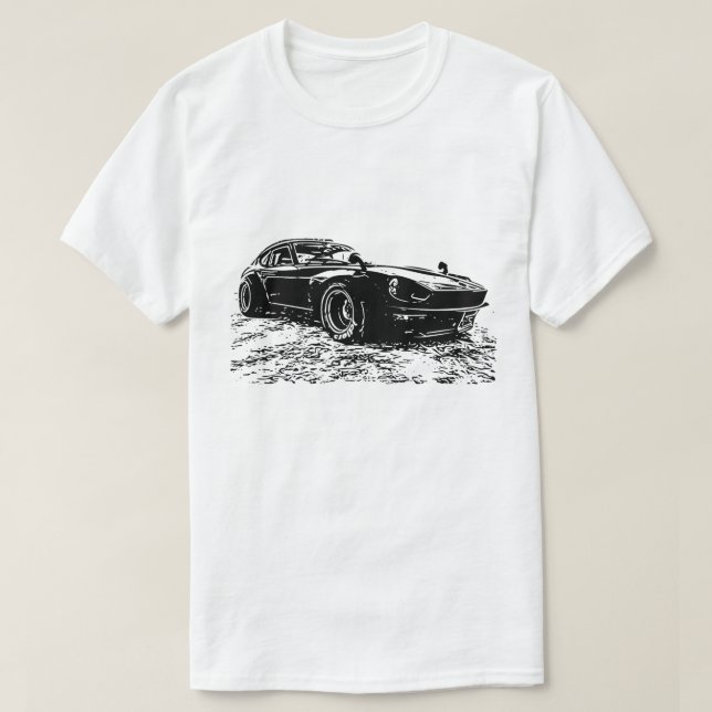 Camiseta Imagen clásica del vector de Nissan Datsun (Diseño del anverso)