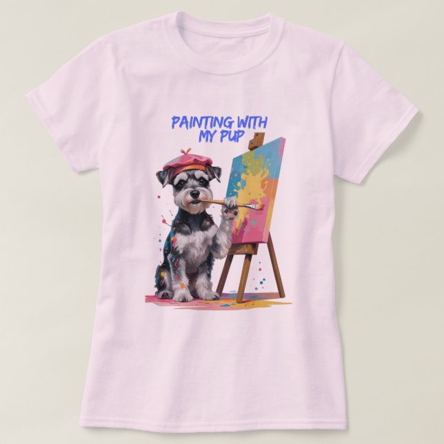 Camiseta Imagen creativa - El Schnauzer en miniatura artíst (Diseño del anverso)