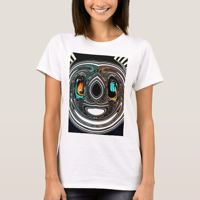 Camiseta Imagen de arte en textura de cebra de origen étnic (Anverso)