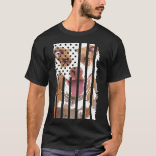 Camiseta Imagen de Bulldog de barril con la bandera estadou