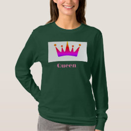 Camiseta Imagen de corona de texto personalizado de la rein
