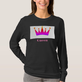 Camiseta Imagen de Corona de Texto Personalizado de Reina C