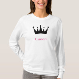 Camiseta Imagen de corona de texto personalizado de reina e