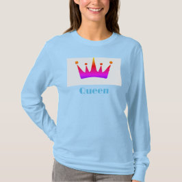 Camiseta Imagen de Corona de Texto Personalizado de Reina e