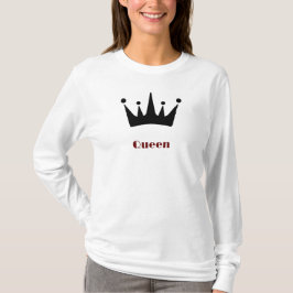 Camiseta Imagen de Corona de Texto Personalizado Reina en B