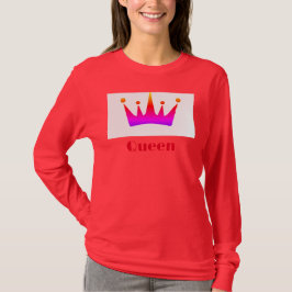 Camiseta Imagen de Corona de Texto Personalizado Reina en M