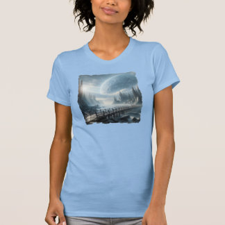 Camiseta Imagen de fantasía de una luna enorme en un paisaj