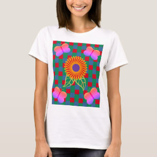 Camiseta Imagen de Flower Butterflies Resumen de Mariposas