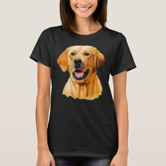 Camiseta Imagen de la cara completa del labrador amarillo (Anverso)