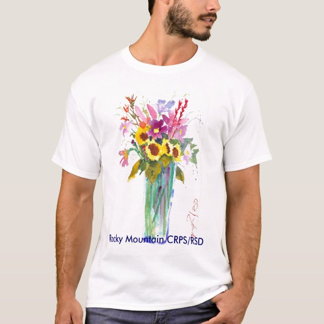 Camiseta Imagen de la flor, montaña rocosa CRPS/RSD (Anverso)