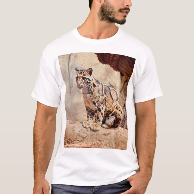 Camiseta imagen de leopardo nublado naturaleza vida salvaje (Anverso)