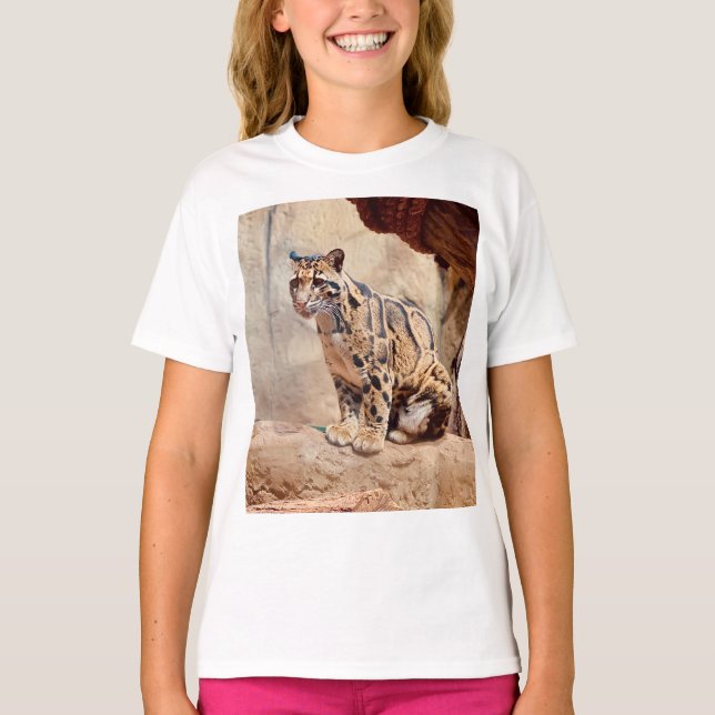 Camiseta imagen de leopardo nublado naturaleza vida salvaje (Anverso)